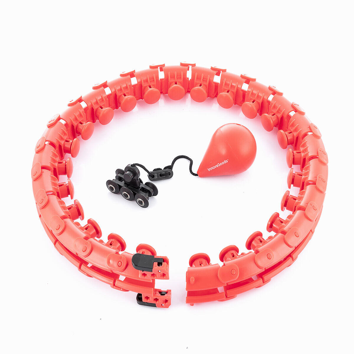 Aro Inteligente con Peso Fittehoop VibraFit – Hula Hoop Ajustable para Adelgazar con Contador Calorías y Vueltas + Guía Ejercicios