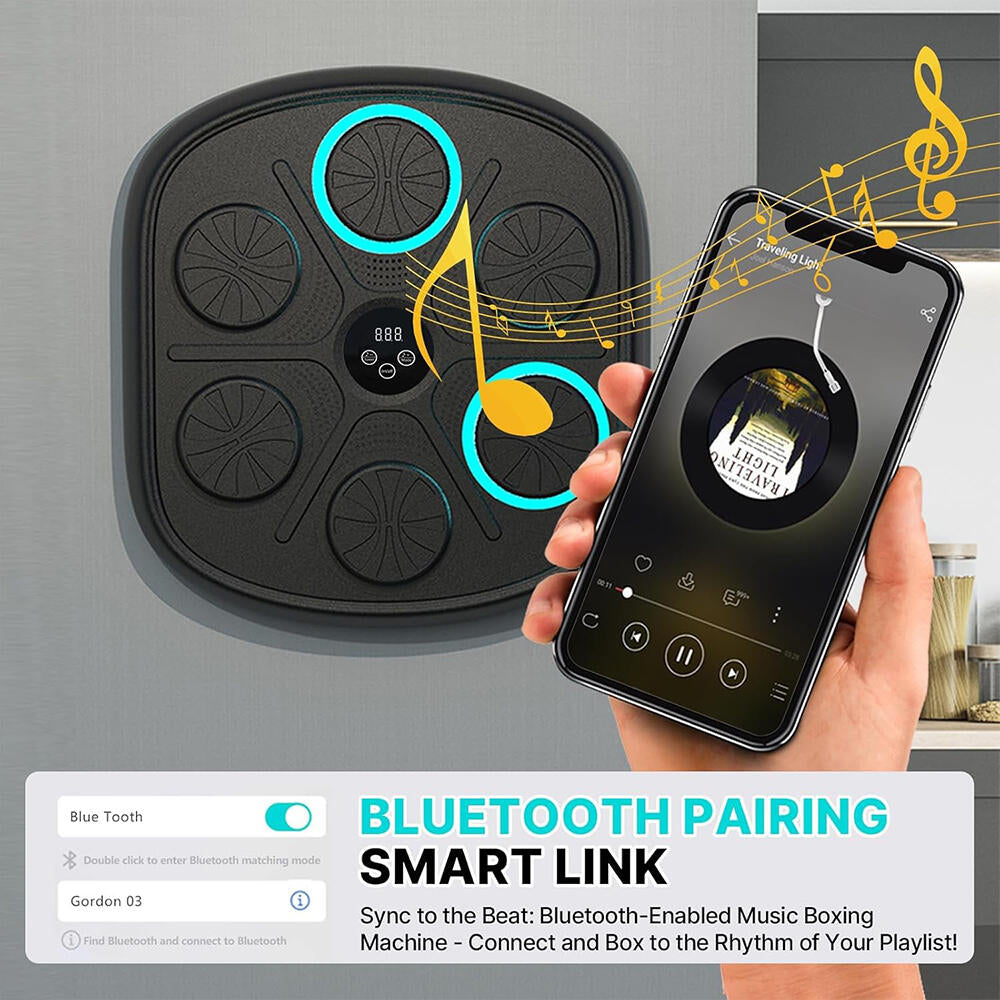 Máquina de Boxeo Musical VibraFit 3.0 con Guantes + Tobillera de Compresión y Masajeador de Pies de Regalo