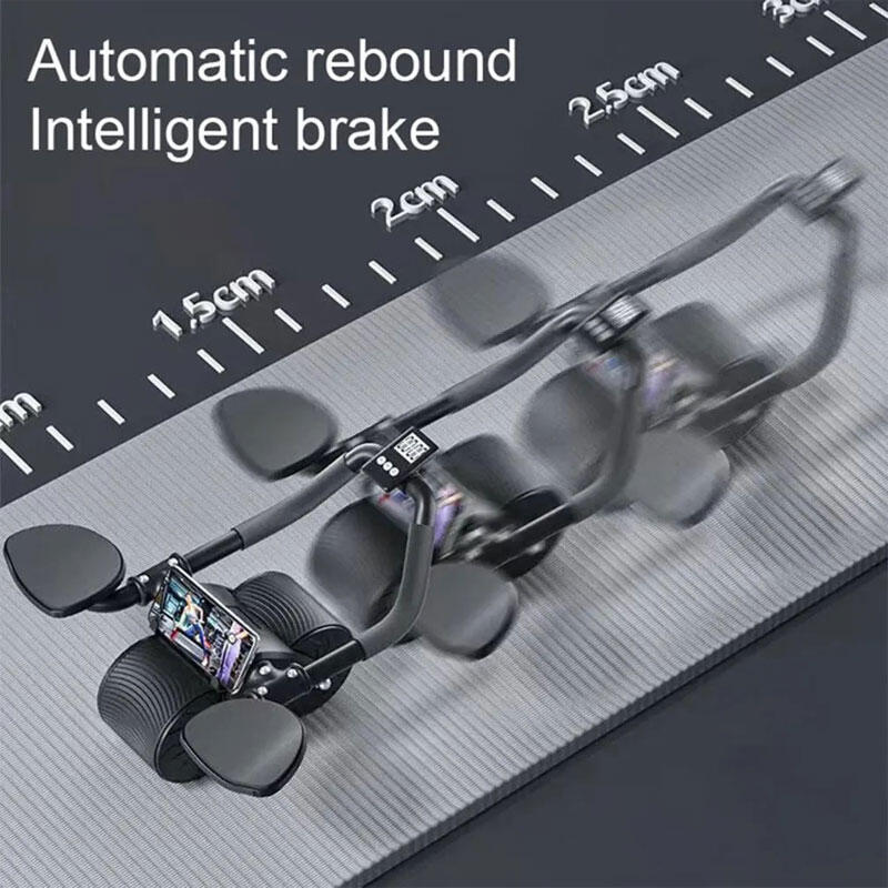 Rodillo Abdominal con Rebote Automático VibraFit – Rueda para Abdominales con Rodilleras y Coderas Acolchadas + Soporte Móvil